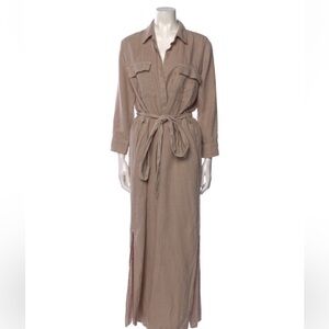 L'AGENCE Cameron Belted A Linen Blend Maxi Dress